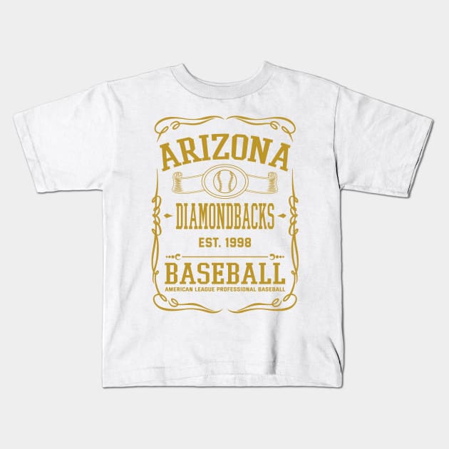 Vintage Diamondbacks American Baseball Kids T-Shirt by carlesclan